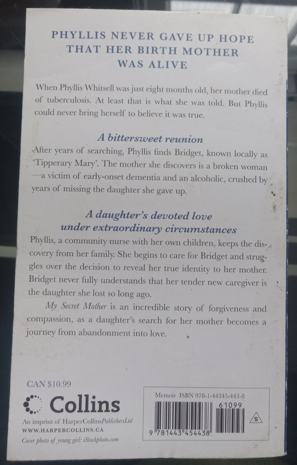 My Secret Mother by Phyllis Whitsell PB Memoir True Story Bio Book