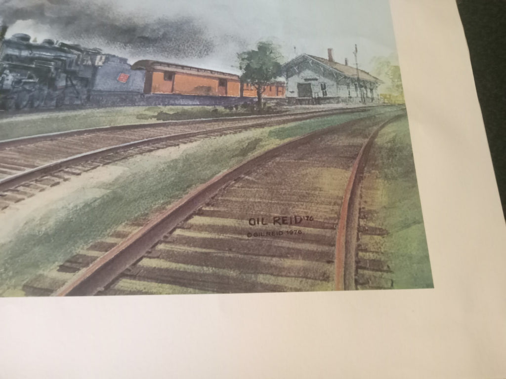 Steam Train Art Print – Signed by Gil Reid – Railroad Collectible