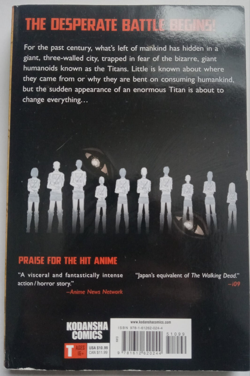 Attack on Titan Vol. 1 Manga Comic Book by Hajime Isayama (VG+) English