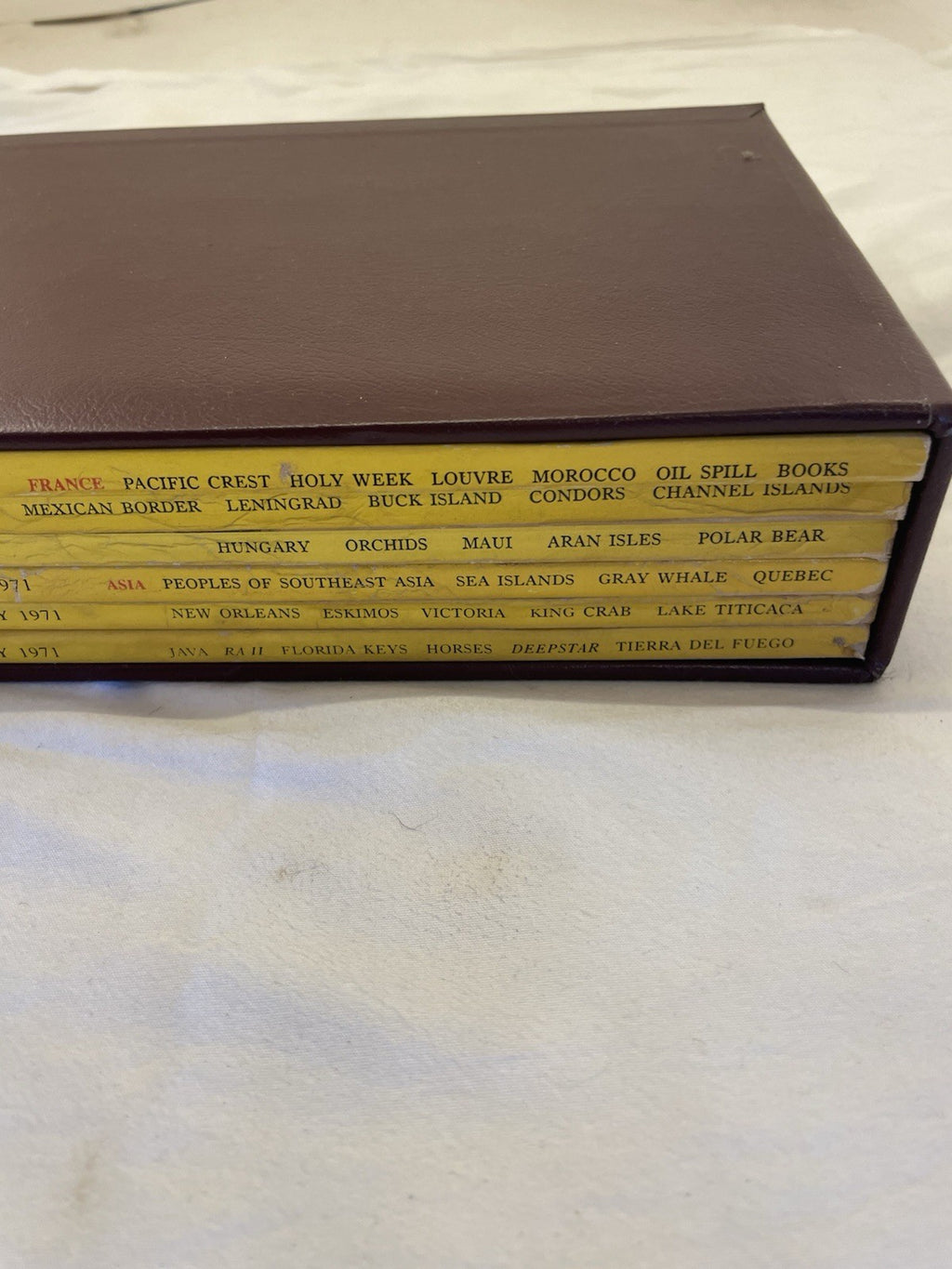 Nat Geo Mags Jan–Jun 1971 Vtg Lot Slipcvr Collect Wildlife Travel Earth