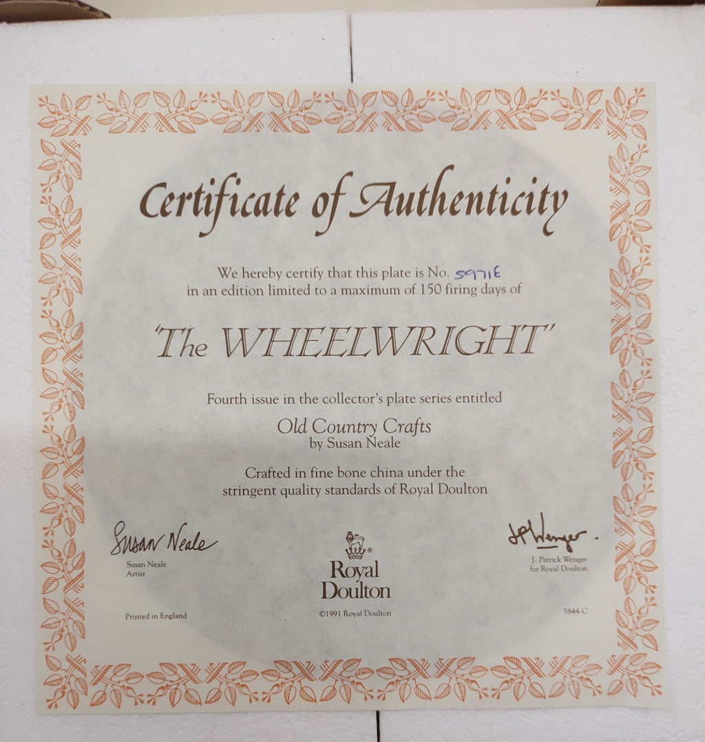 Royal Doulton Old Country Crafts Plate Set of 8 Susan Neale w/ Boxes & COAs