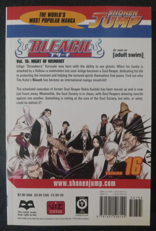Bleach Vol 16: Knight of Wijnruit by Tite Kubo – Viz Manga PB VG+