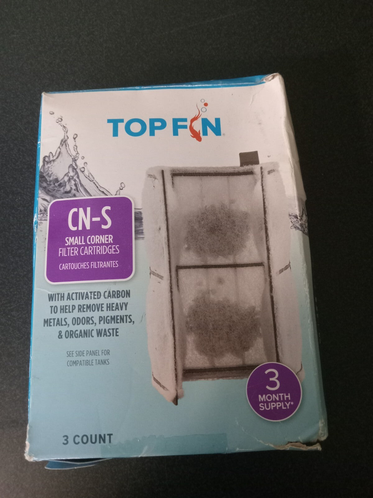 Top Fin CN-L Corner Filter Cartridges – 3-Pack – Activated Carbon Media