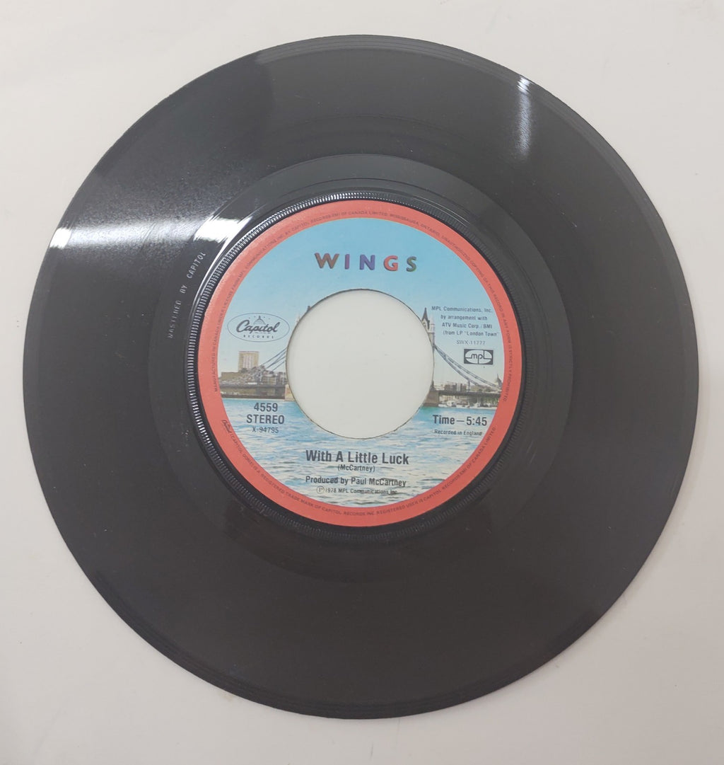 Wings With a Little Luck 7" 45 Vinyl Single 1978 Capitol Cat 4559