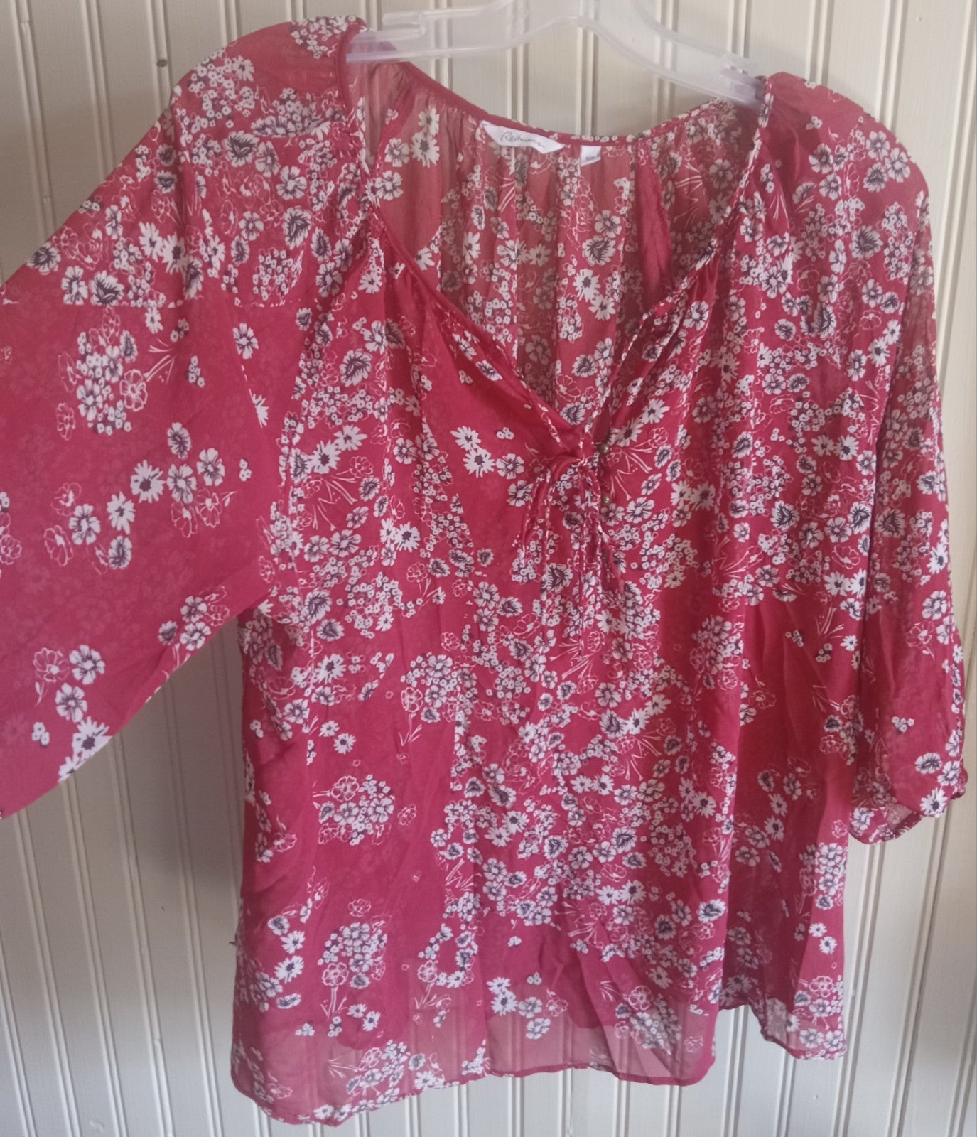 Reitmans Women's Floral Button-Up Blouse – Size Large, Viscose Fabric