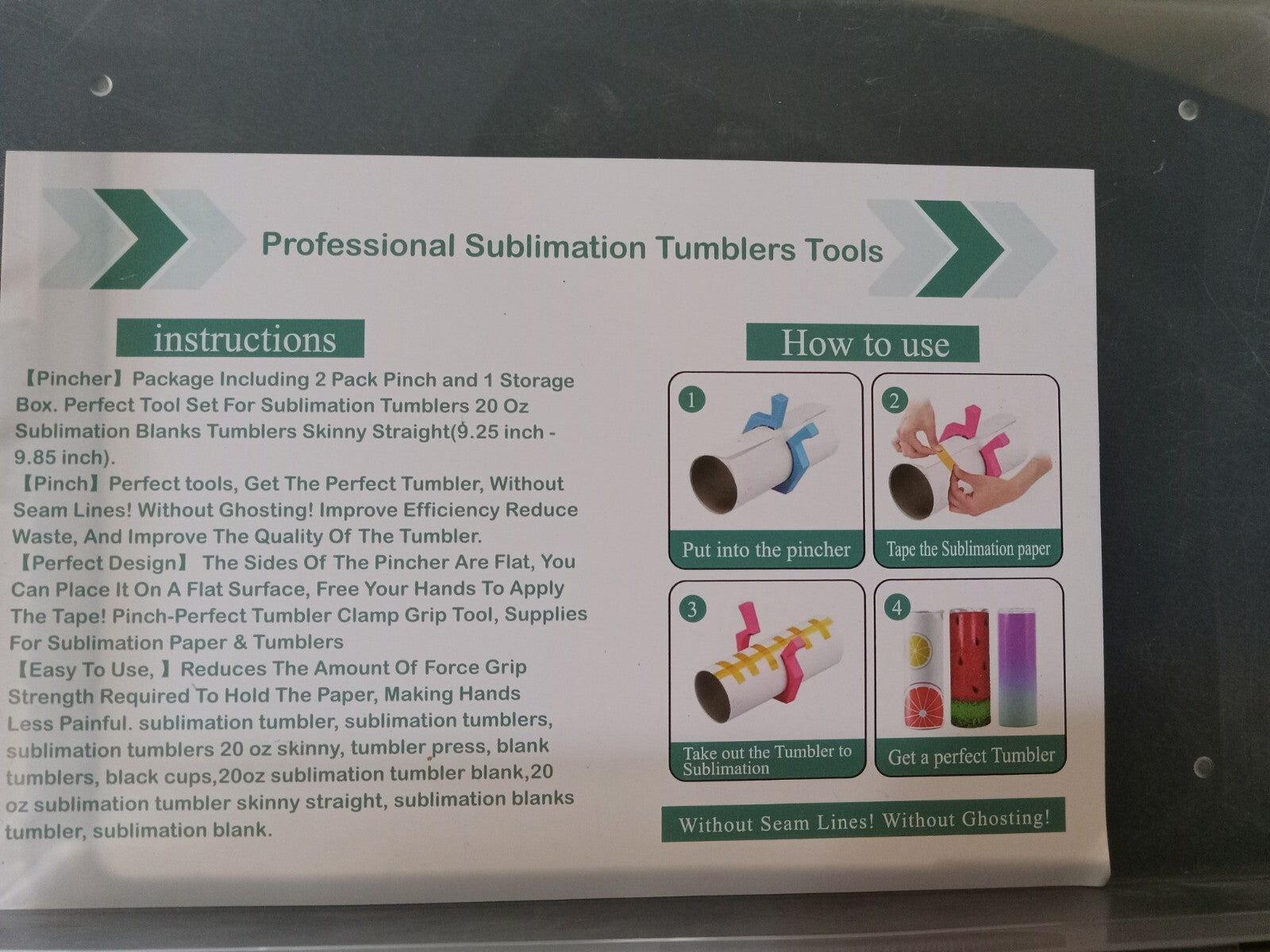 2PCS Sublimation Tumbler Wrap Clamps – Heat Press Accessories – New