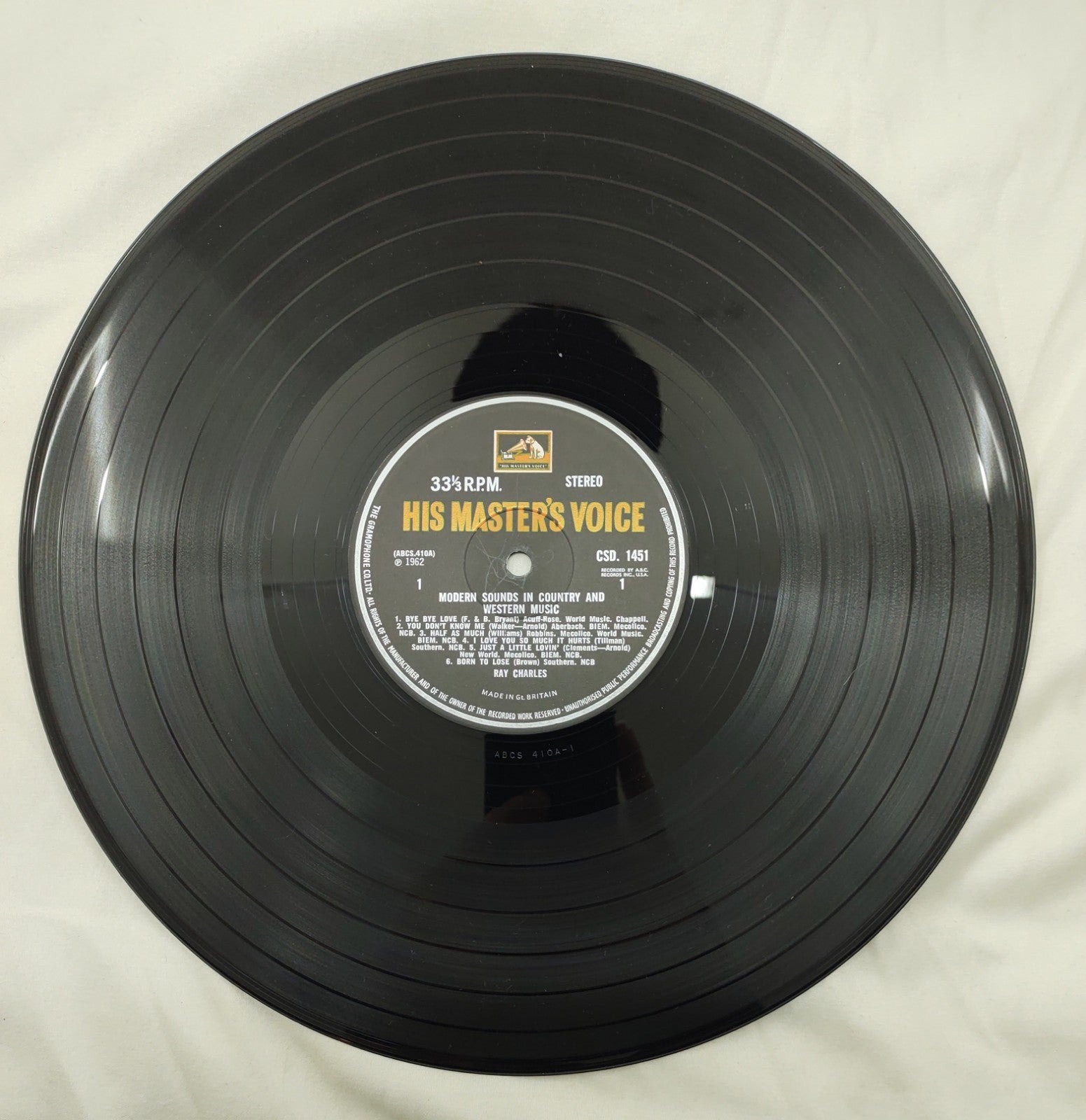 Ray Charles Modern Sounds HMV Canada ABCS-410 Black Label Stereo LP VG+