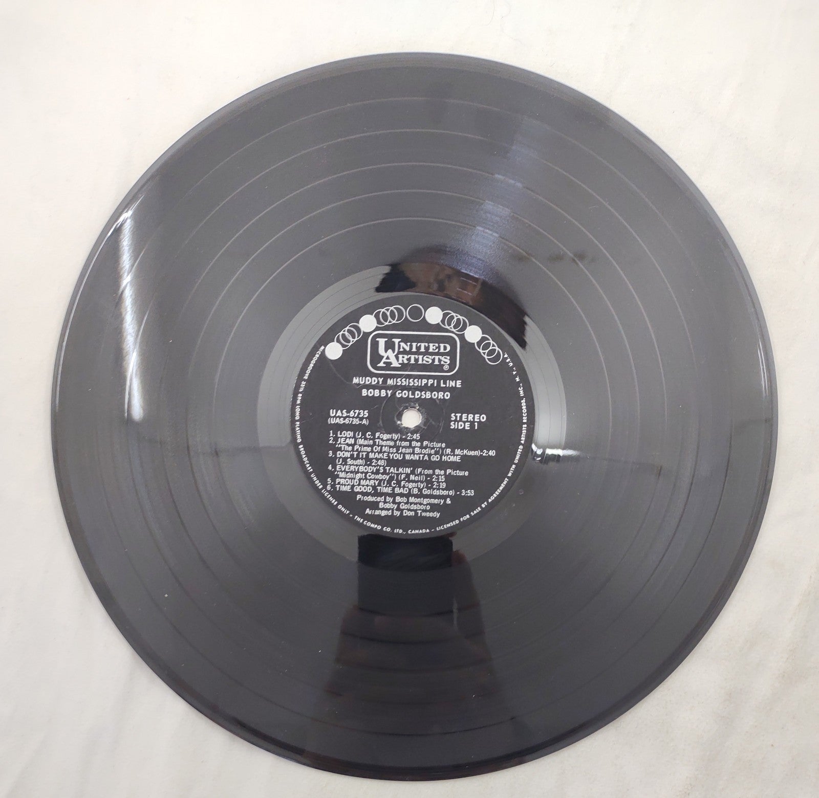 Bobby Goldsboro – Muddy Mississippi Line LP Stereo United Artists UAS-6735