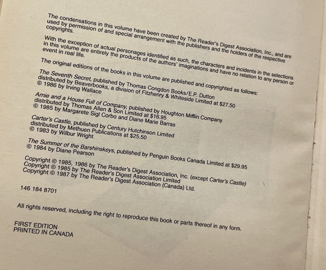 Reader’s Digest Condensed Books 1st Ed 1987 Leather Bound w/ Gilt Edges - NM