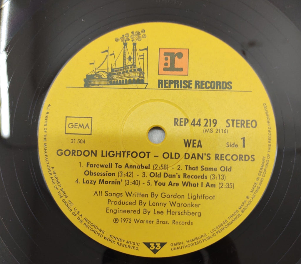 Gordon Lightfoot - Old Dan's Records (1972) Reprise MS 2116 Vinyl LP Album Folk