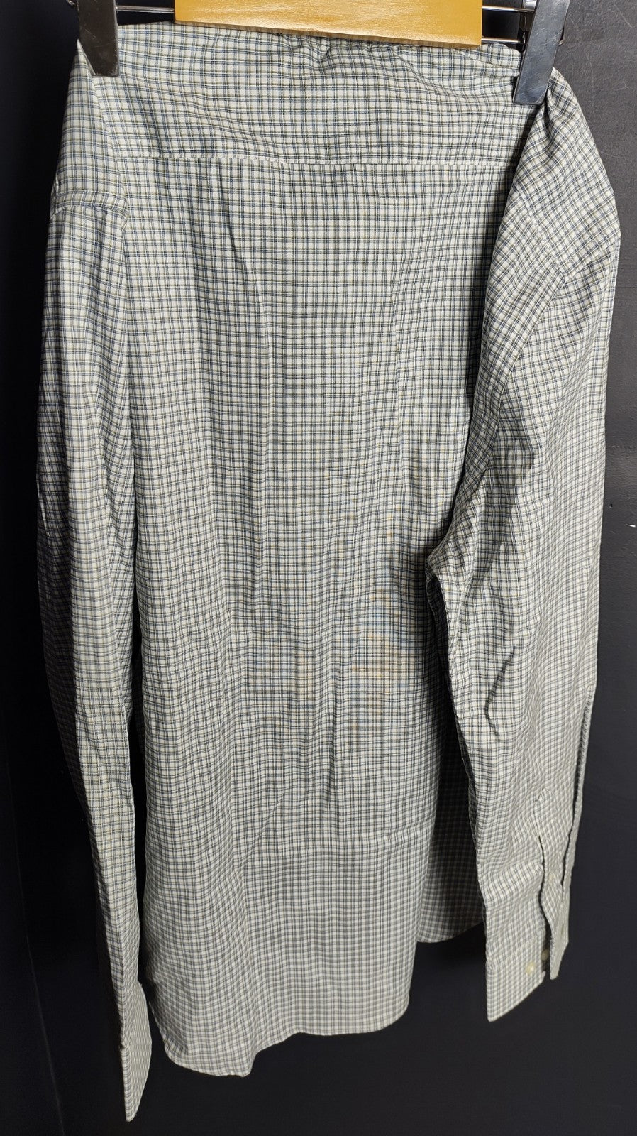 Banana Republic Men’s Green Blue Check Dress Shirt Slim Fit Cotton NWT