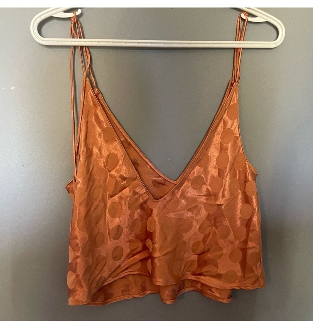 Victoria’s Secret Satin Tie Strappy Crop Top XL Y2K Sexy Lingerie Sleepwear Top