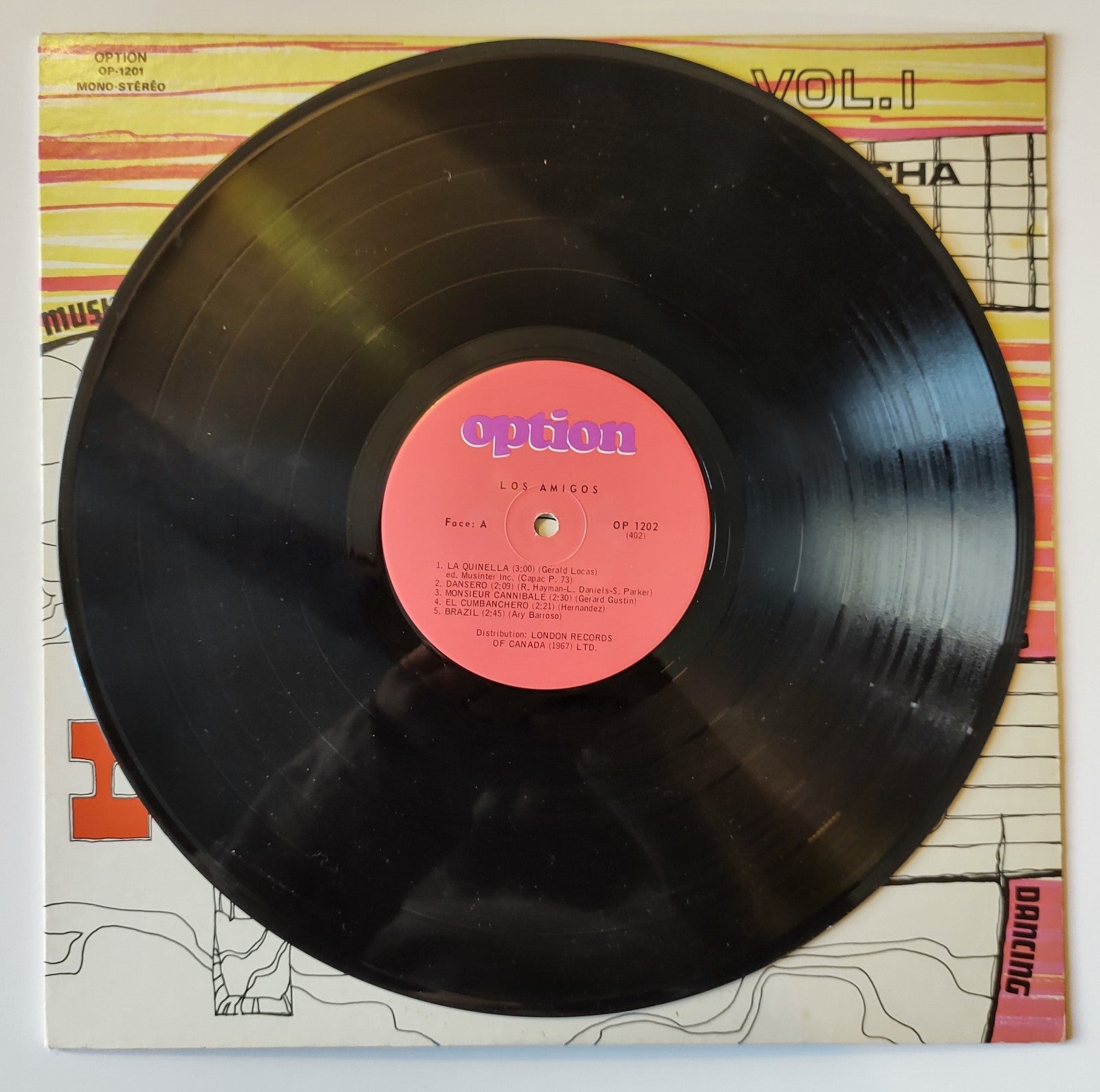 Los Amigos Option OP-1201 1967 Mono/Stereo Cha-Cha Tango Mambo LP