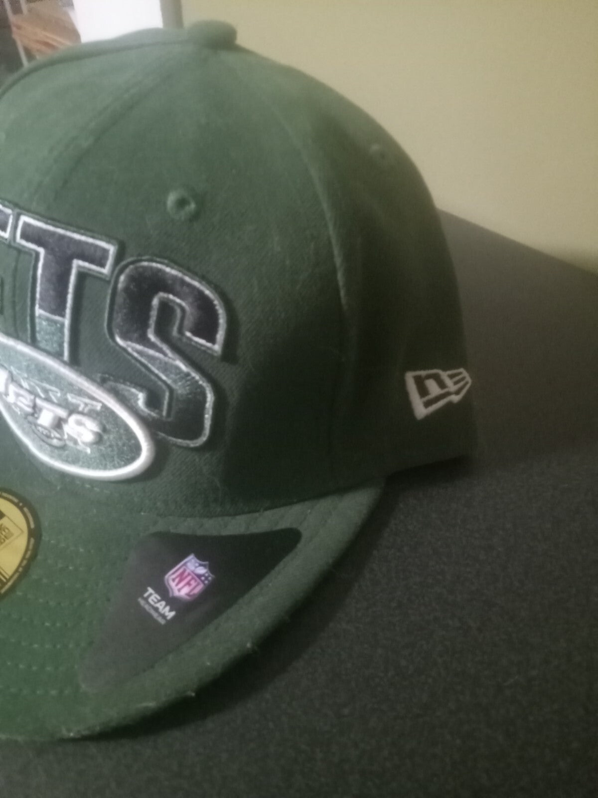 New York Jets Hat New Era 59FIFTY Flat Bill Fitted Cap 7 3/4 NFL Draft Football