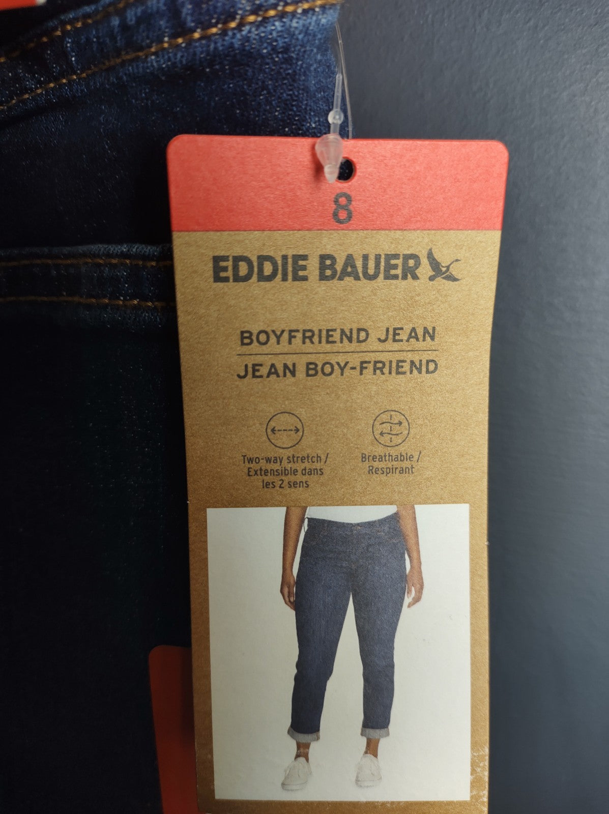 Eddie Bauer Women’s Boyfriend Jeans Size 8 Medium Wash Denim Casual