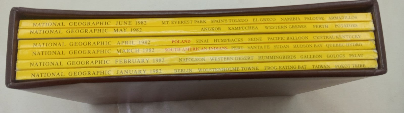 National Geographic Jan–June 1982 | VG+ Vintage Set | 6 Issues + Slipcase