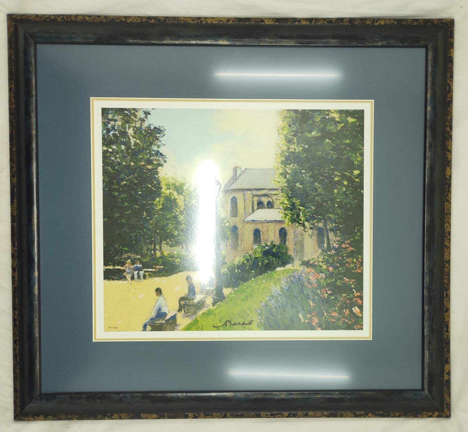 André Bardet Paris Square St Germain Hand Signed Seriolithograph Framed