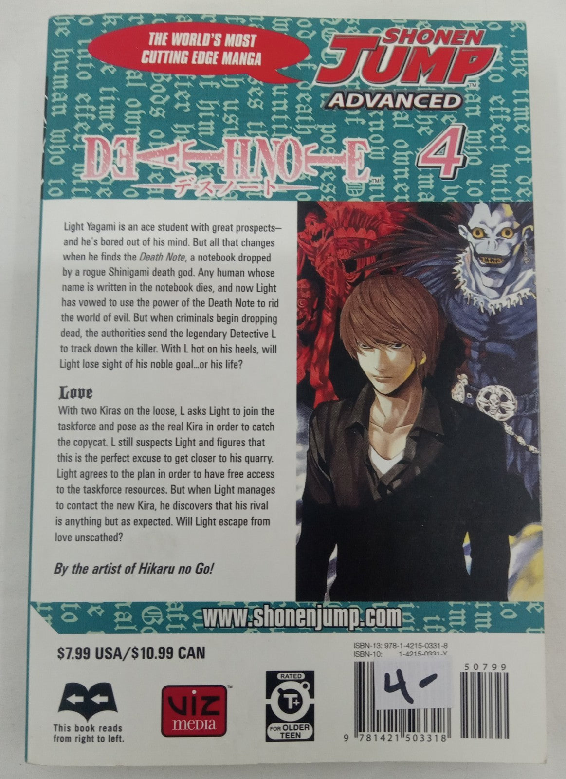 Death Note Manga Set Volumes 1-4 English | Tsugumi Ohba Viz Media Graphic Novel