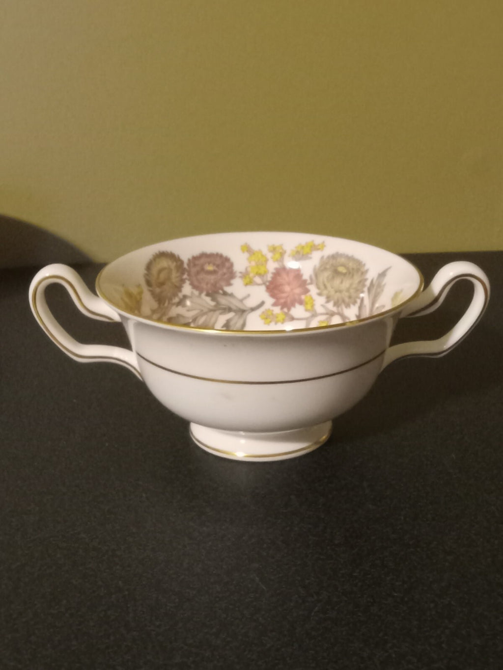 Wedgwood W4156 Lichfield Footed Soup Bowl Floral Pattern