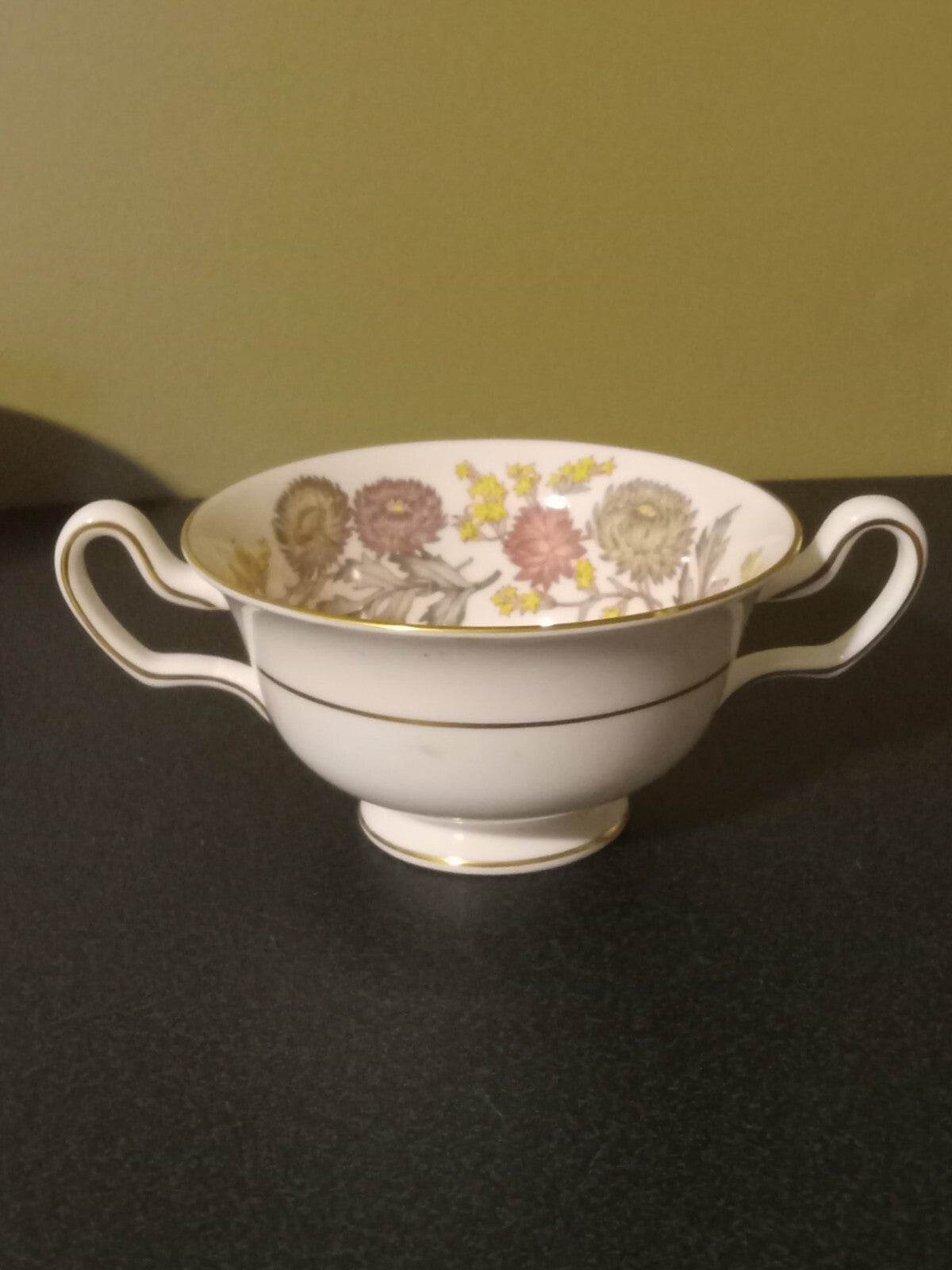 Wedgwood W4156 Lichfield Footed Soup Bowl Floral Pattern