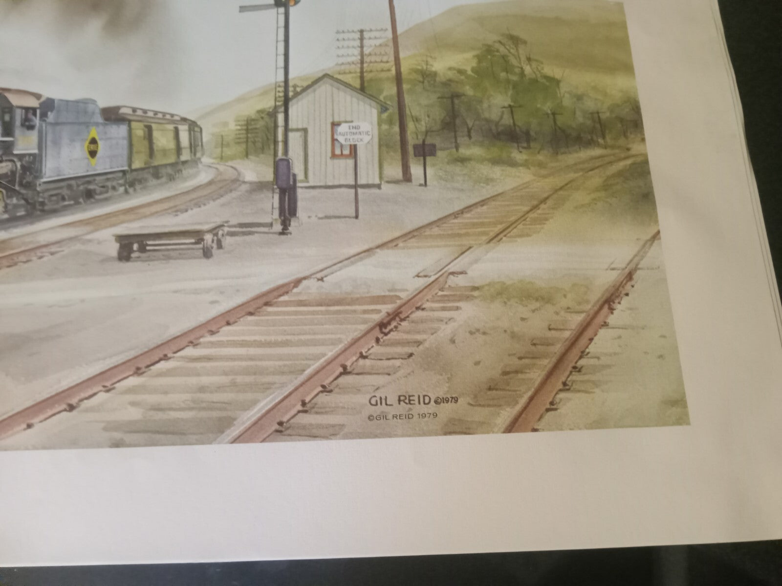 Watercolor Steam Train & Station Print – Signed by Gil Reid