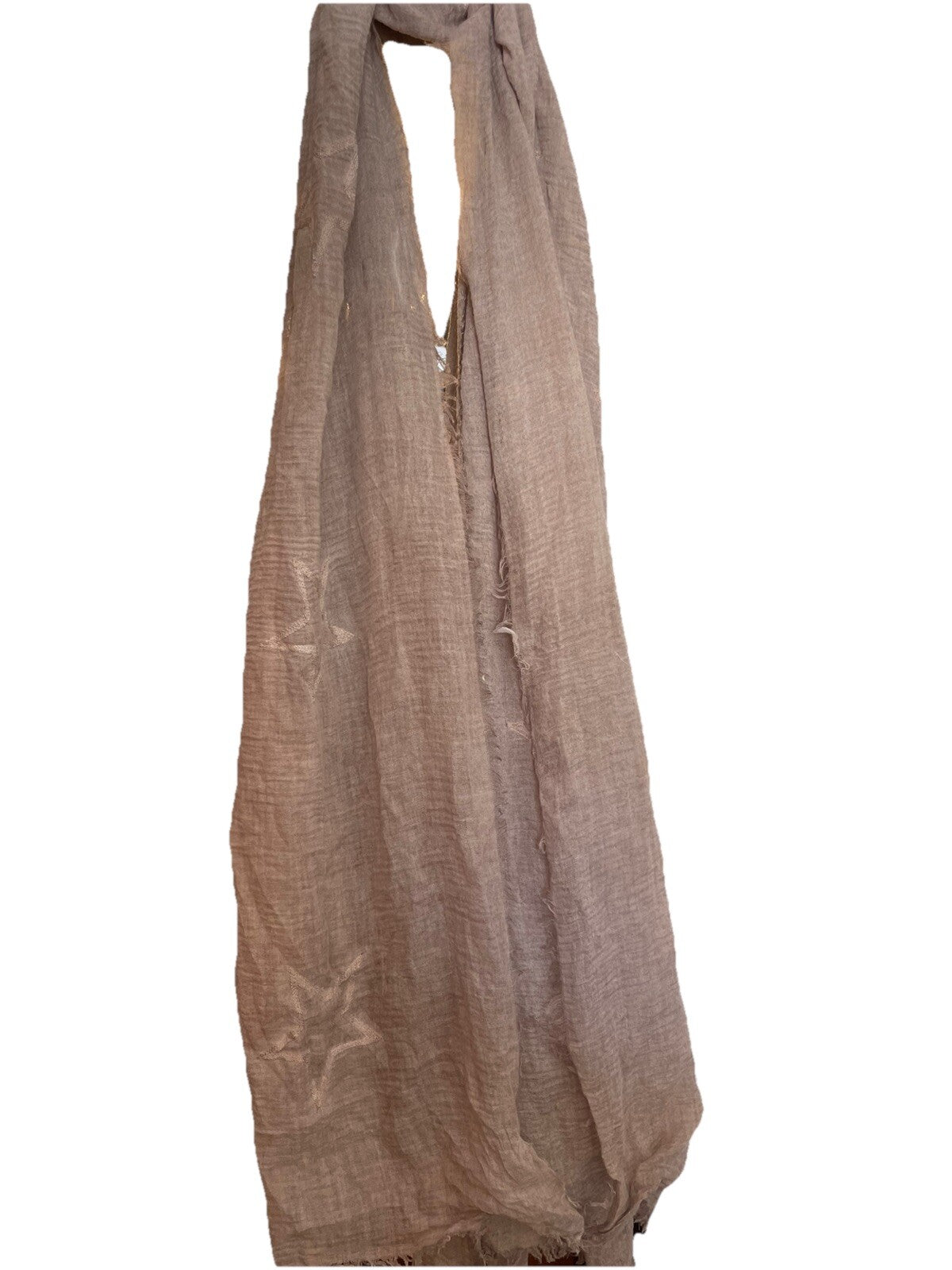 Steve Madden Blush Scarf Stars Print Soft Lightweight Cozy Fall Wrap