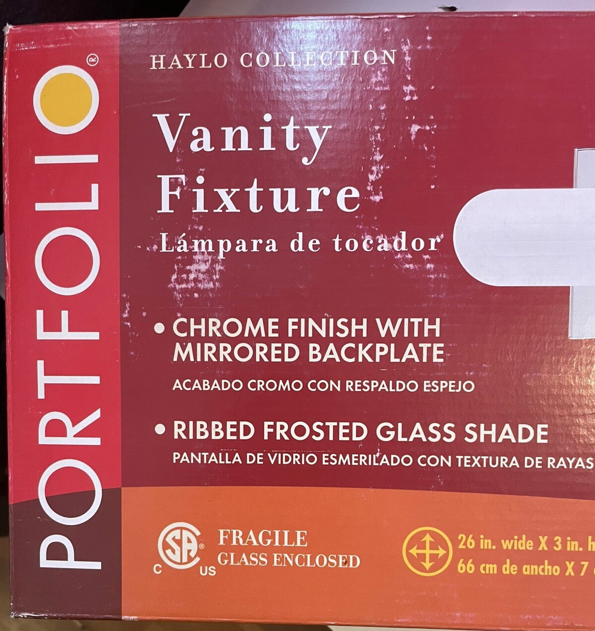 Portfolio Haylo 4-Light Vanity Fixture – Chrome Finish, Sealed Elegant Lighting