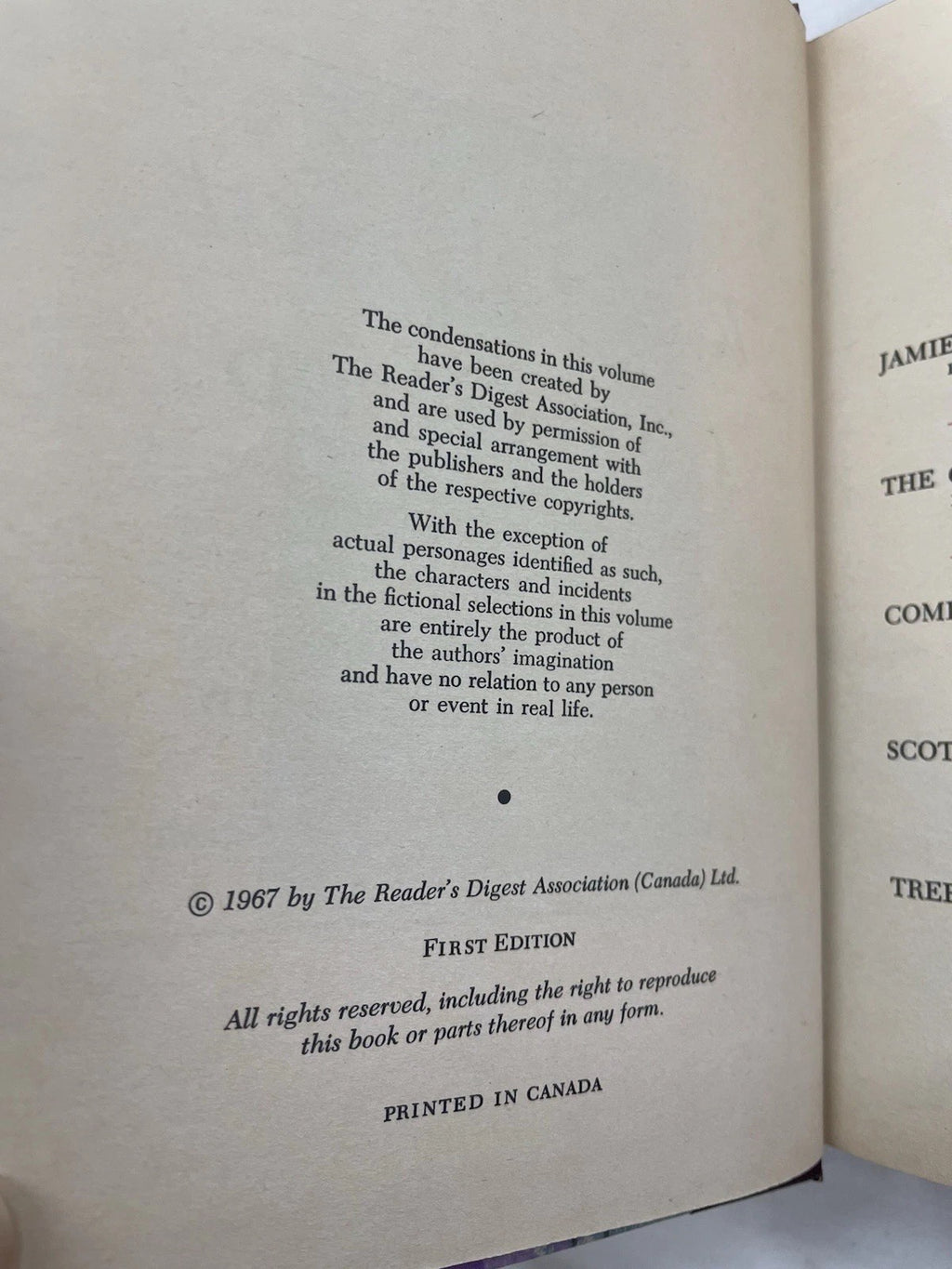 RD Condensed Books 1st Edition Printed In Canada HC W/slipcover 1967