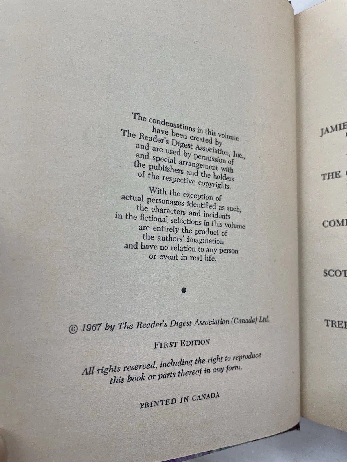 RD Condensed Books 1st Edition Printed In Canada HC W/slipcover 1967