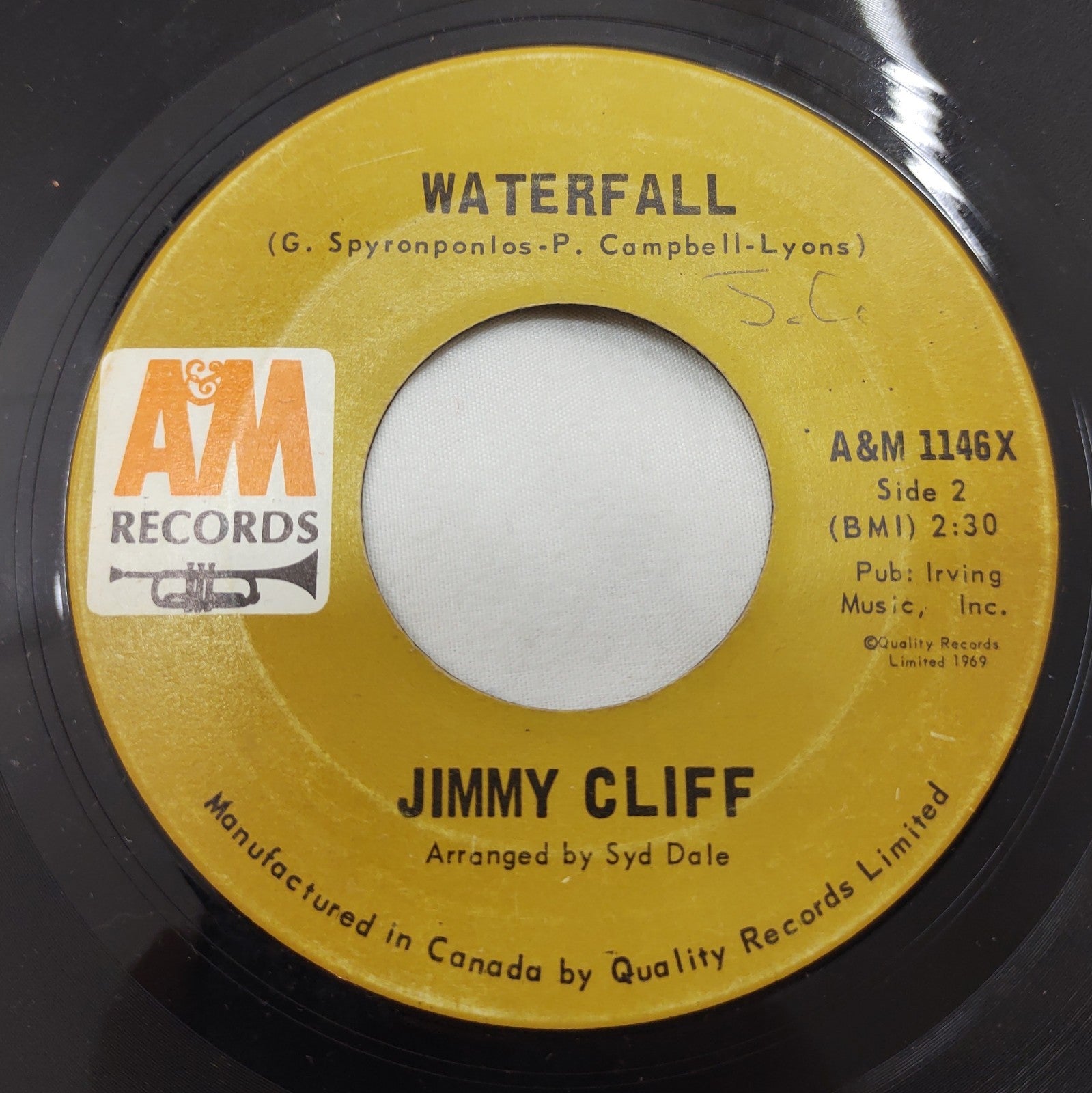 Jimmy Cliff – Waterfall 7” A&M 1146X Canada 1969