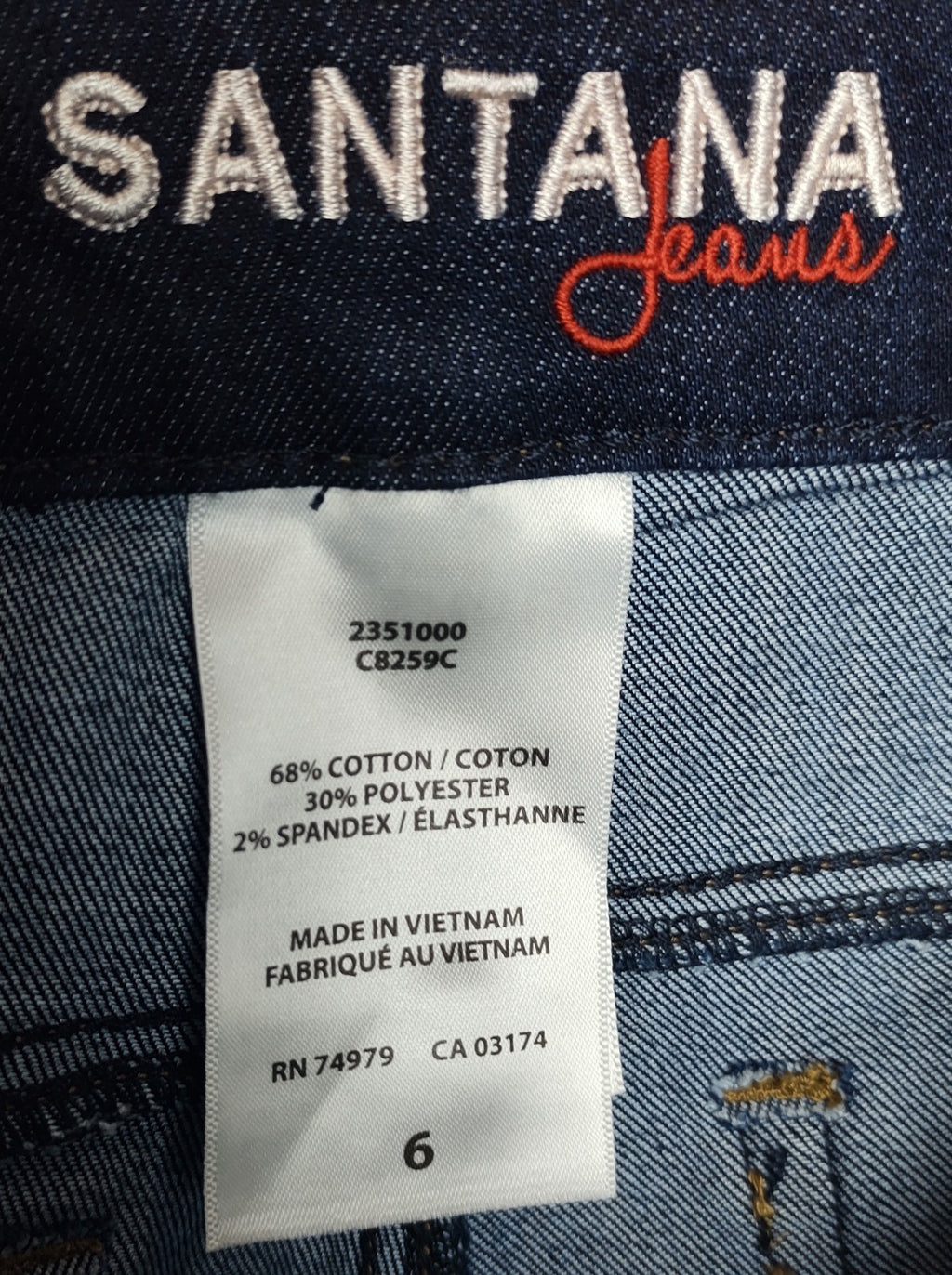 Santana Jeans Women’s Size 6 Blue NWT Classic Denim Casual Everyday Jeans