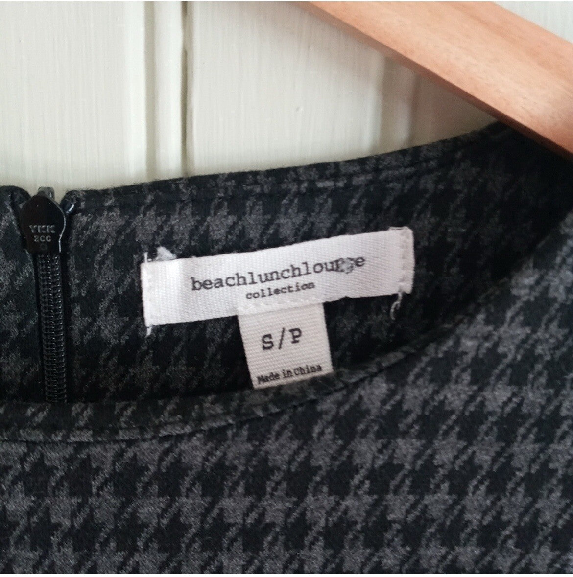 Beach Lunch Lounge Grey Plaid Sheath Dress with Bell Sleeve – Women's Dress