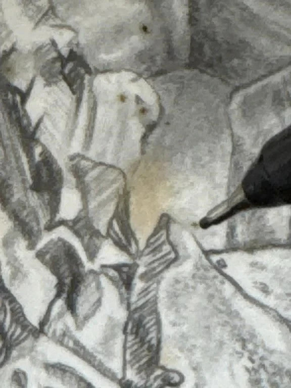 B.W. Neway 1989 Original Pencil Drawing Vintage Sketch Artwork Framed