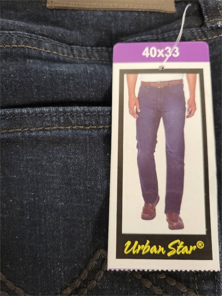 Urban Star Blue Jeans NWT Men’s Size 40x33 Relaxed Fit Denim Pants