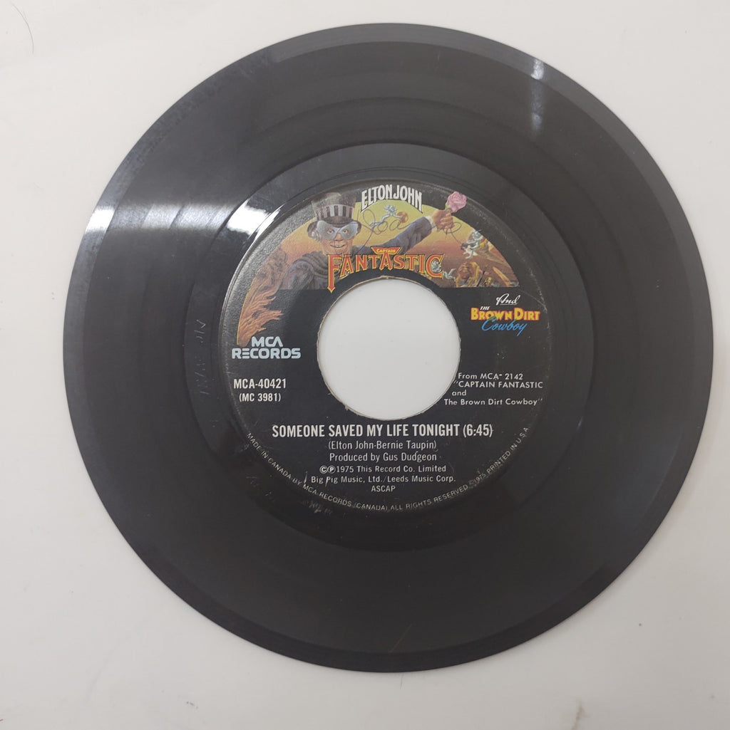 Elton John Someone Saved My Life Tonight 7" 45 Vinyl 1975 Canada MCA-40421