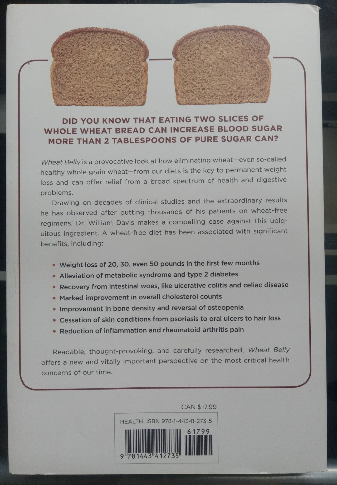 Wheat Belly by William Davis PB Health Nutrition Diet Weight Loss