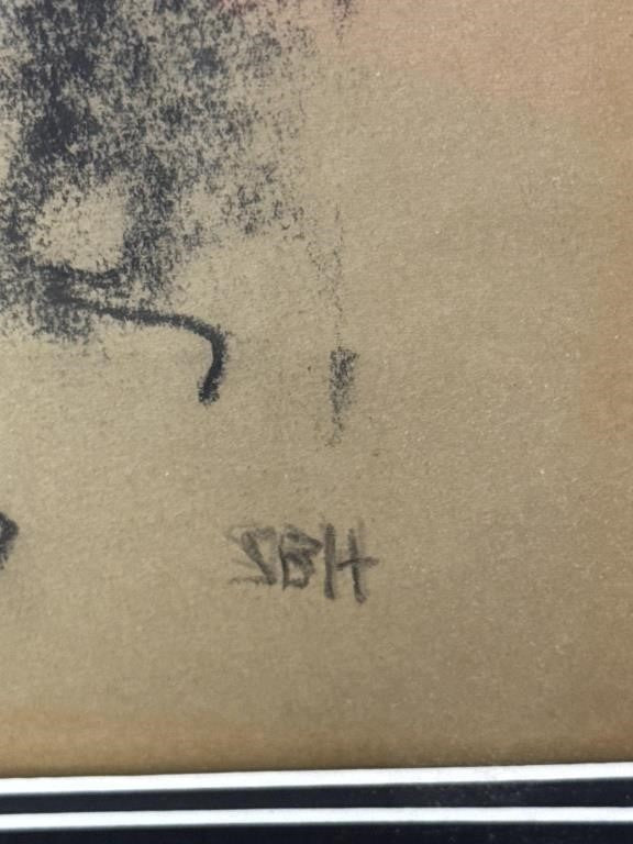 Sally B Hooff Nude Study Original Drawing PEI Artist Unframed Vintage Art