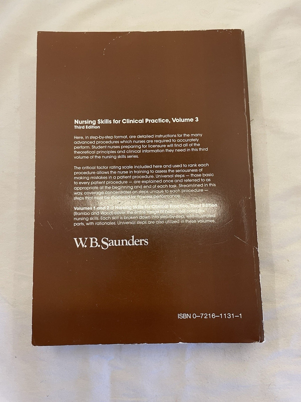 Nursing Skills Vol 3 HC Beverly Rambo 1982 Vtg Textbook Student RN Med
