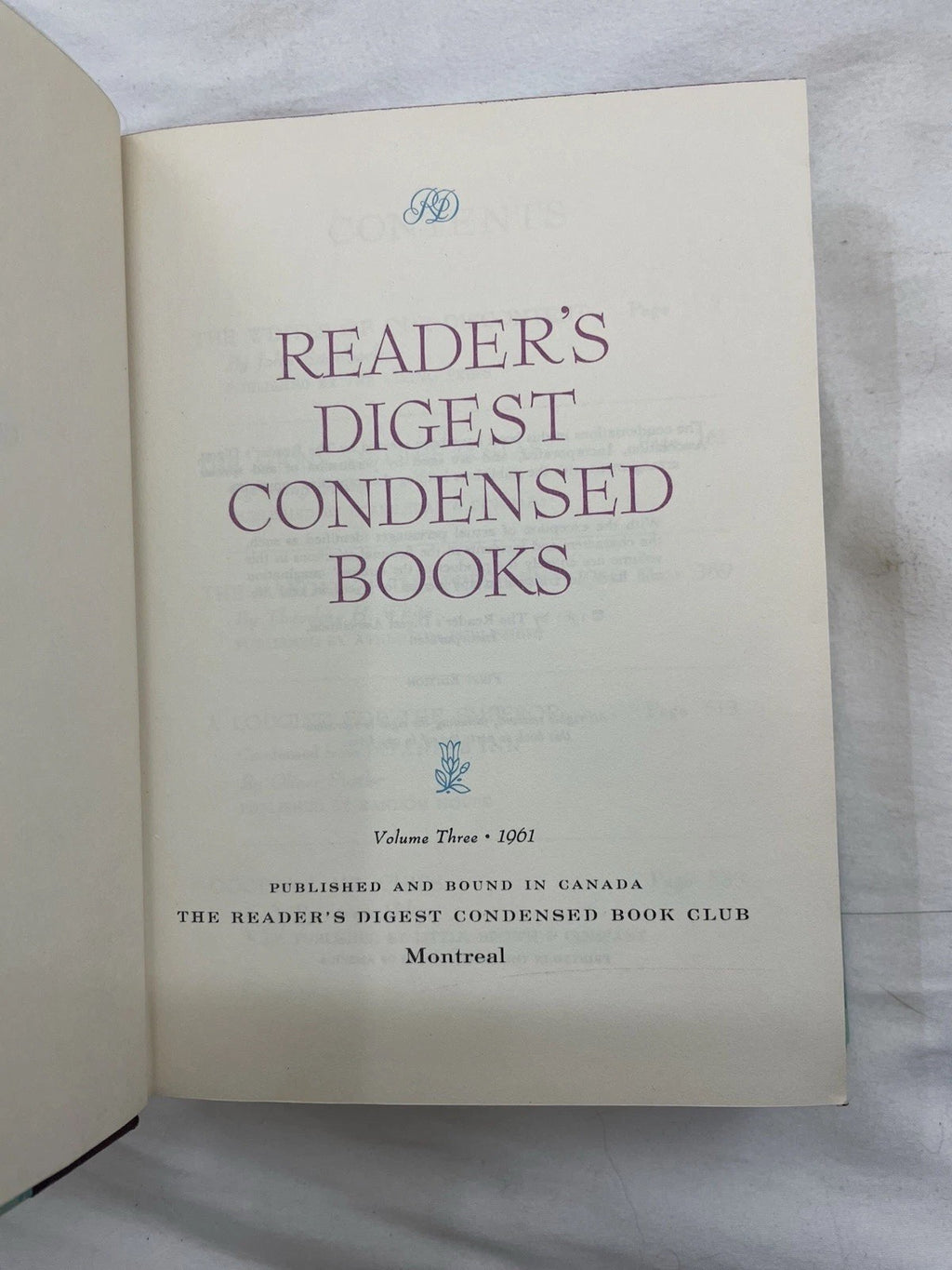 RD Condensed Book HC W/ Slipcover 1st Edition 1961 Illustrated