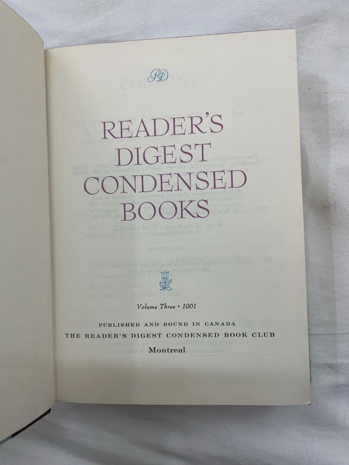 RD Condensed Book HC W/ Slipcover 1st Edition 1961 Illustrated
