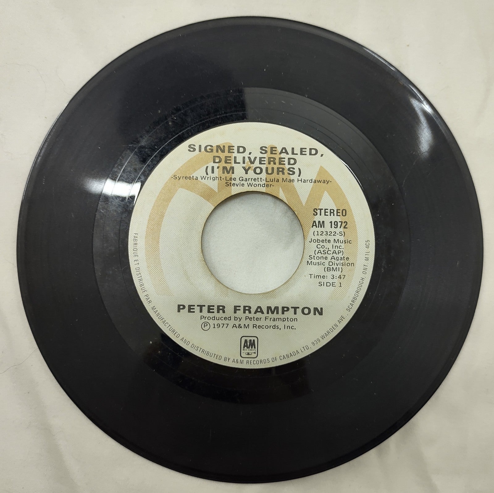 Peter Frampton – Signed Sealed Delivered 7” A&M AM-1972 Canada