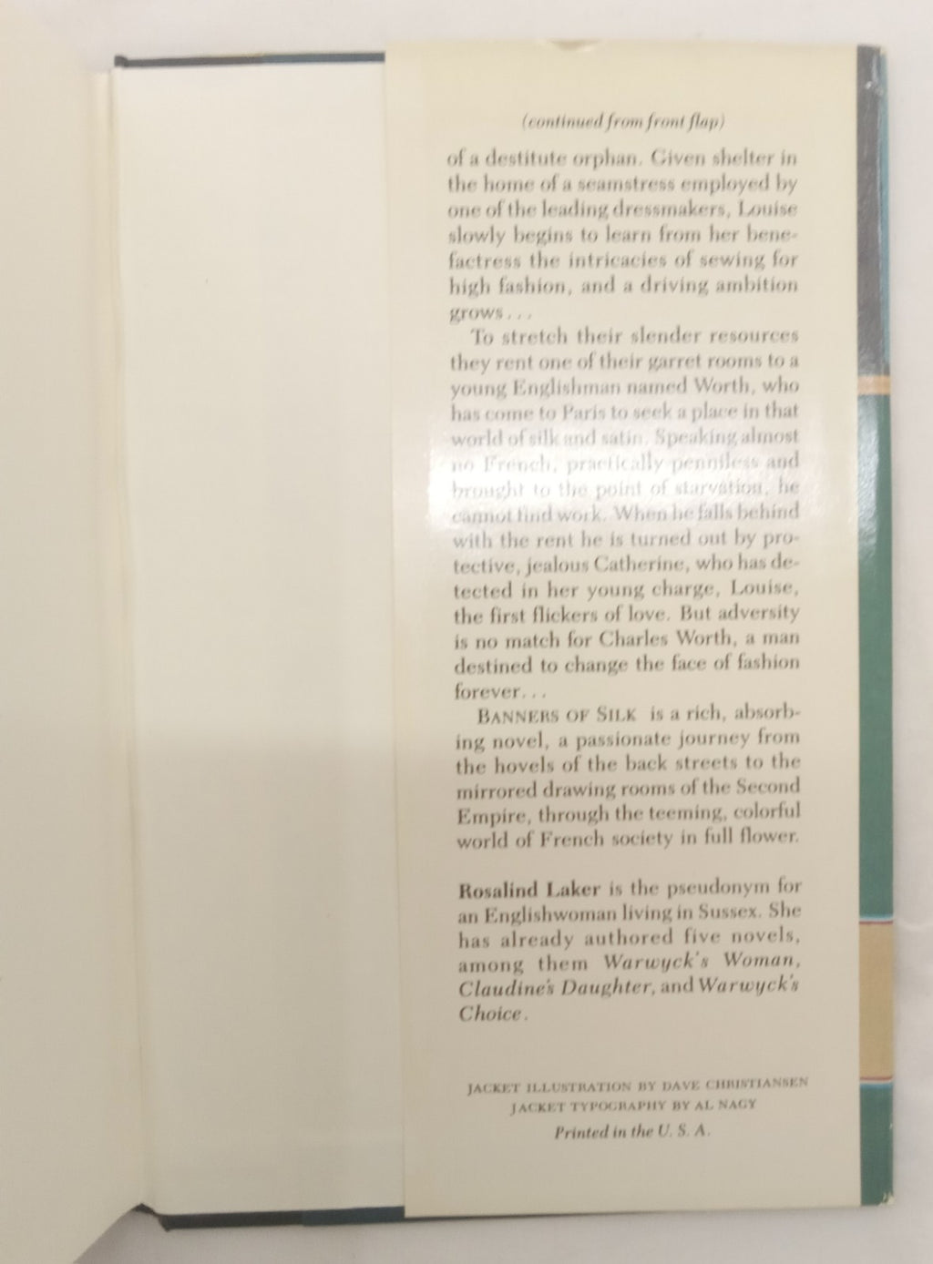 Banners of Silk by Rosalind Laker – VG+ Historical Romance Hardcover