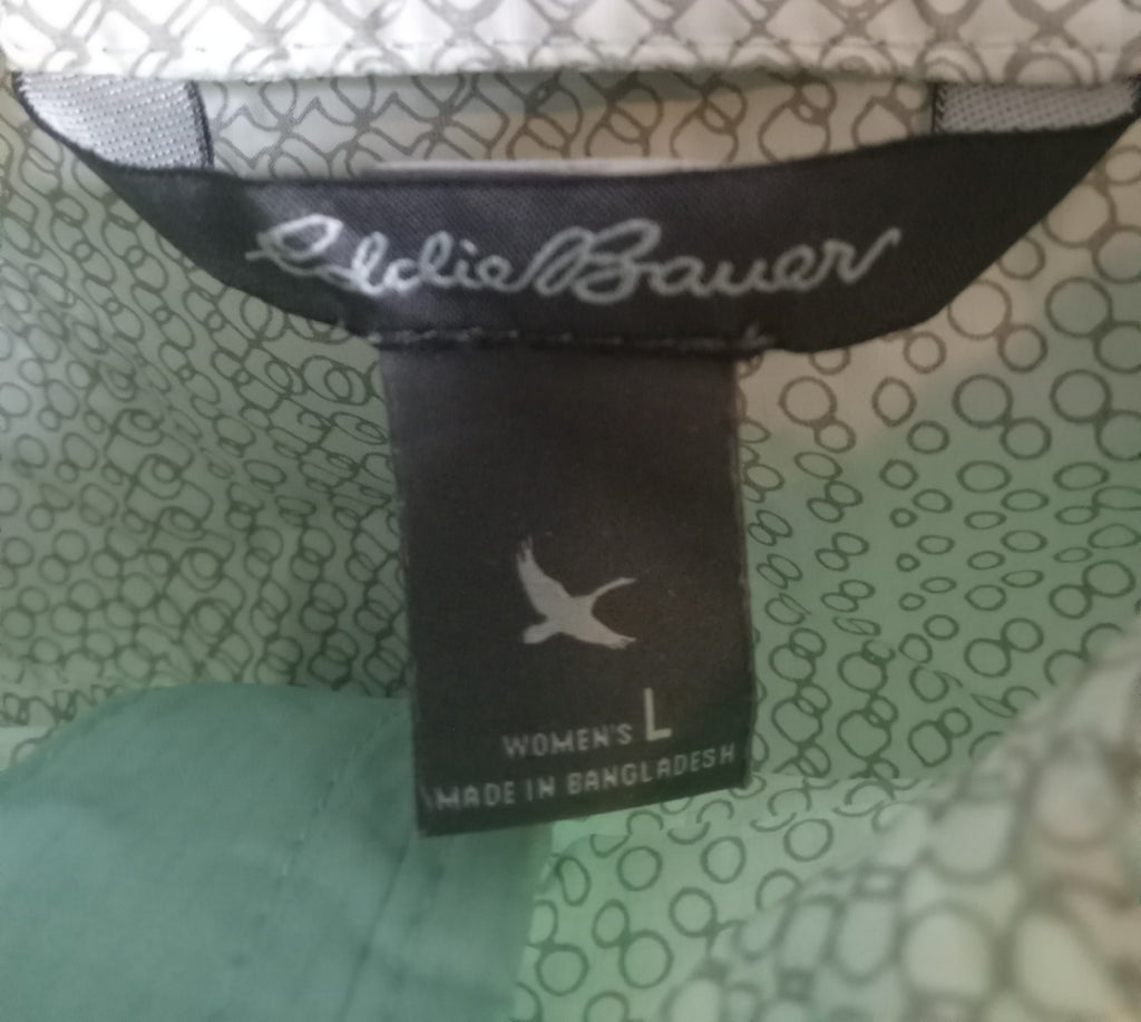 Eddie Bauer Women's Teal Zip-Up Jacket – Size Large, Fleece Lined