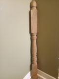 Turned Oak Half Stair Newel Post – Classic Wood Staircase Accessory