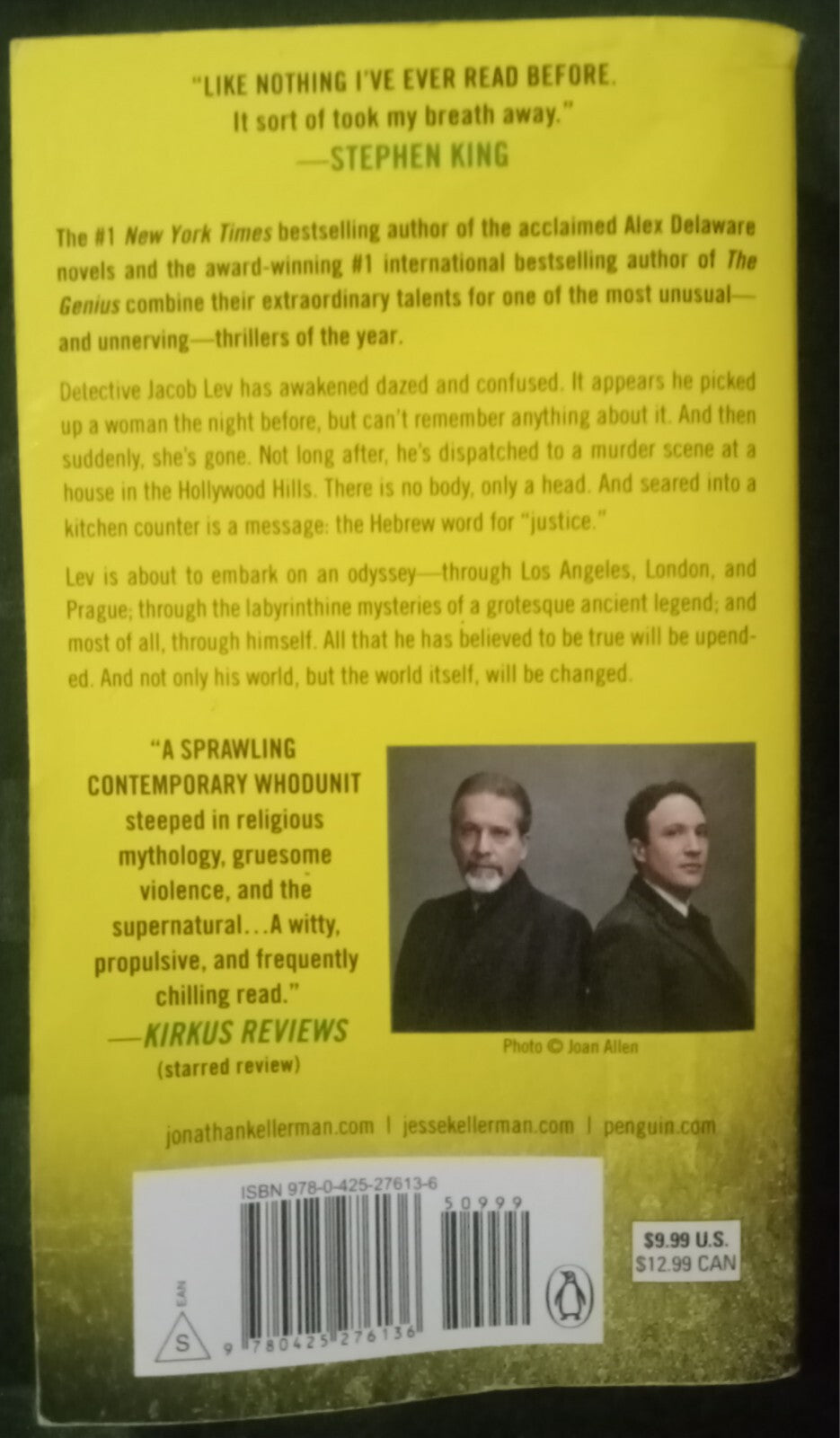 The Golem of Hollywood by Jonathan & Jesse Kellerman – Thriller PB VG+