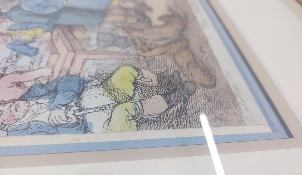 Thomas Rowlandson “The Jockey Club or Newmarket Meeting” Hand-Coloured Etching