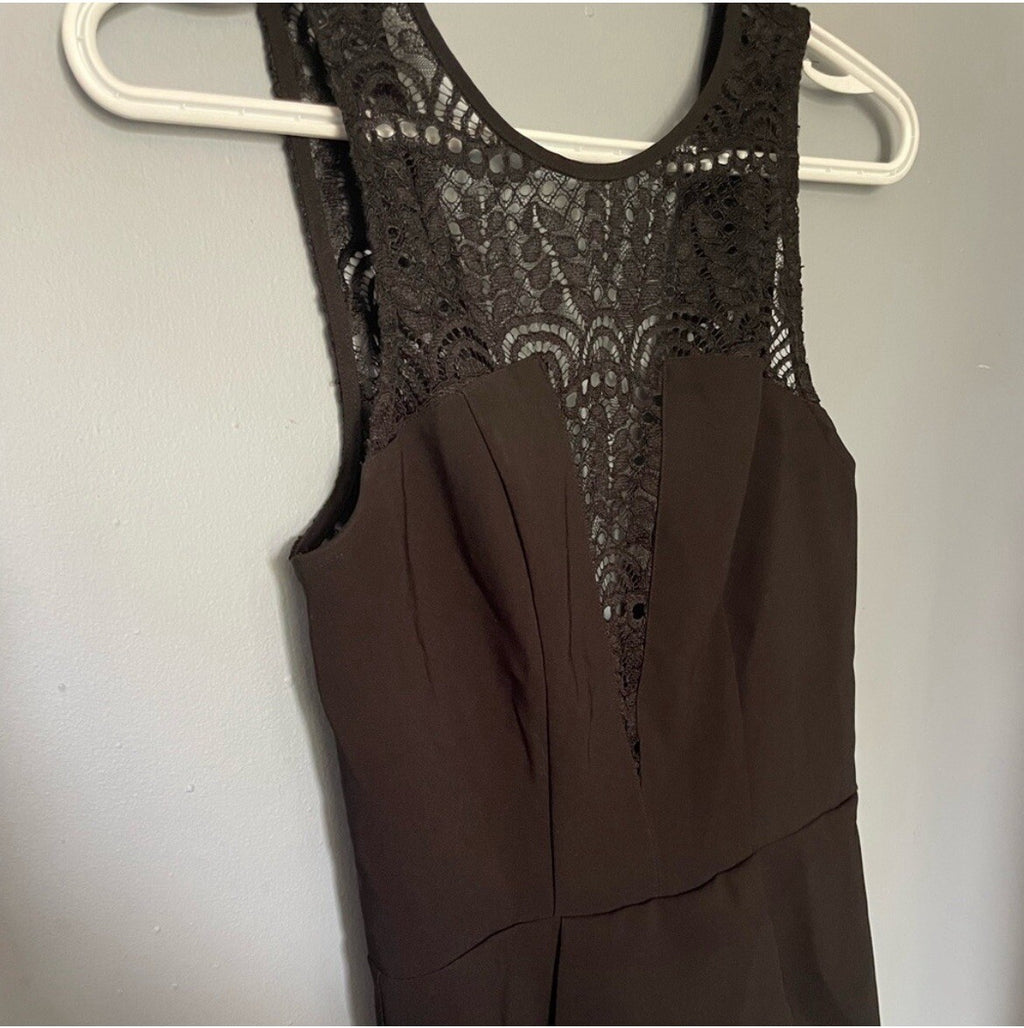 Black Lace Peplum Top XS Slim Fit Gothic Cocktail Party Sexy Evening Shirt