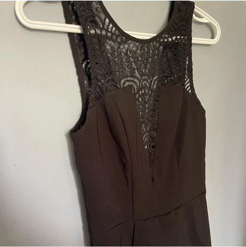 Black Lace Peplum Top XS Slim Fit Gothic Cocktail Party Sexy Evening Shirt