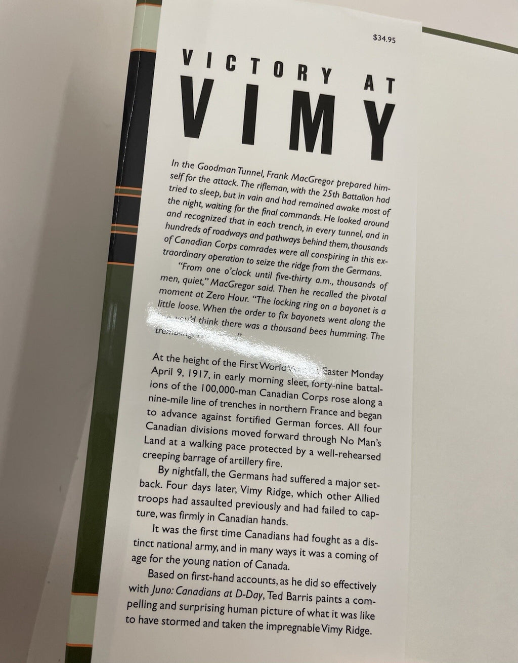 Victory at Vimy by Ted Barris – G+ Canadian WWI History Paperback Book