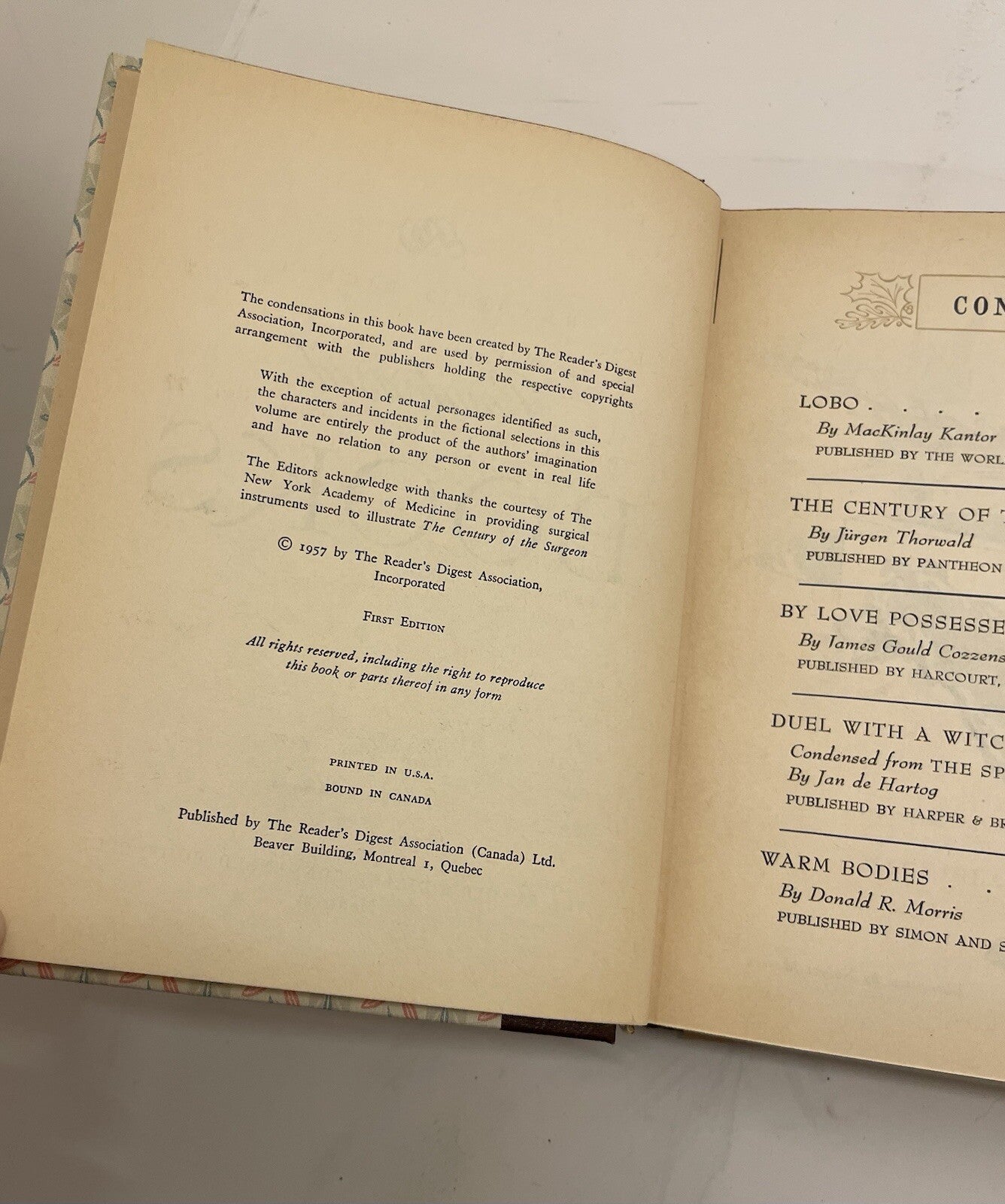 Readers Digest Condensed Books Vol 4 1957 Autumn HC - Near Mint